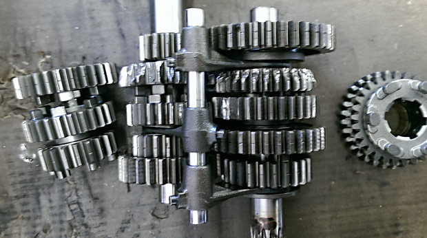 The destroyed gearbox