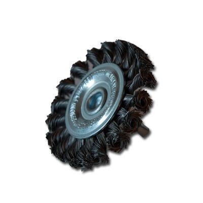 Stahldrahtzopfrundbürste mit Schaft